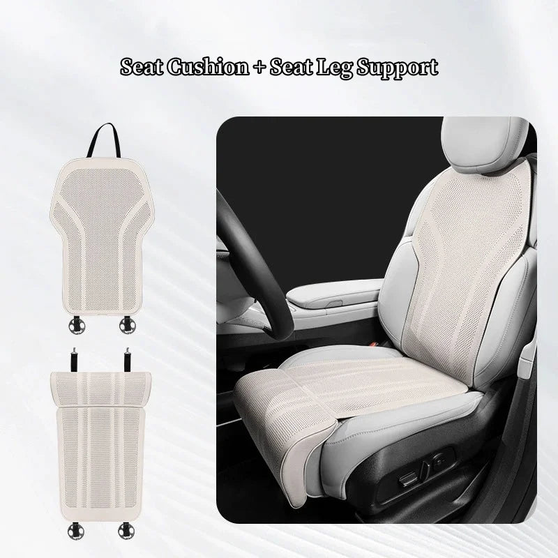 Car Seat Leg Support Cushions Napa Leather Breathable Seat Pad Memory Foam Extender Leg Cushion Universal Car Seat Protect Cover