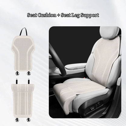 Car Seat Leg Support Cushions Napa Leather Breathable Seat Pad Memory Foam Extender Leg Cushion Universal Car Seat Protect Cover