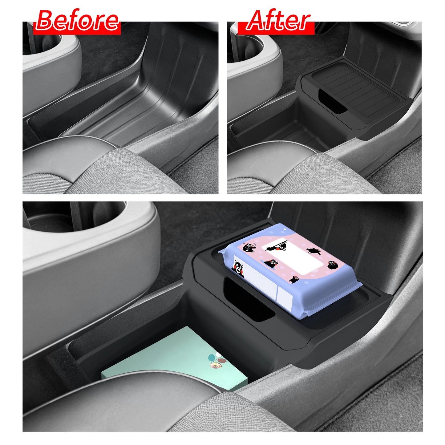 TPE Center Console Storage Box Tray for Tesla Model Y Juniper