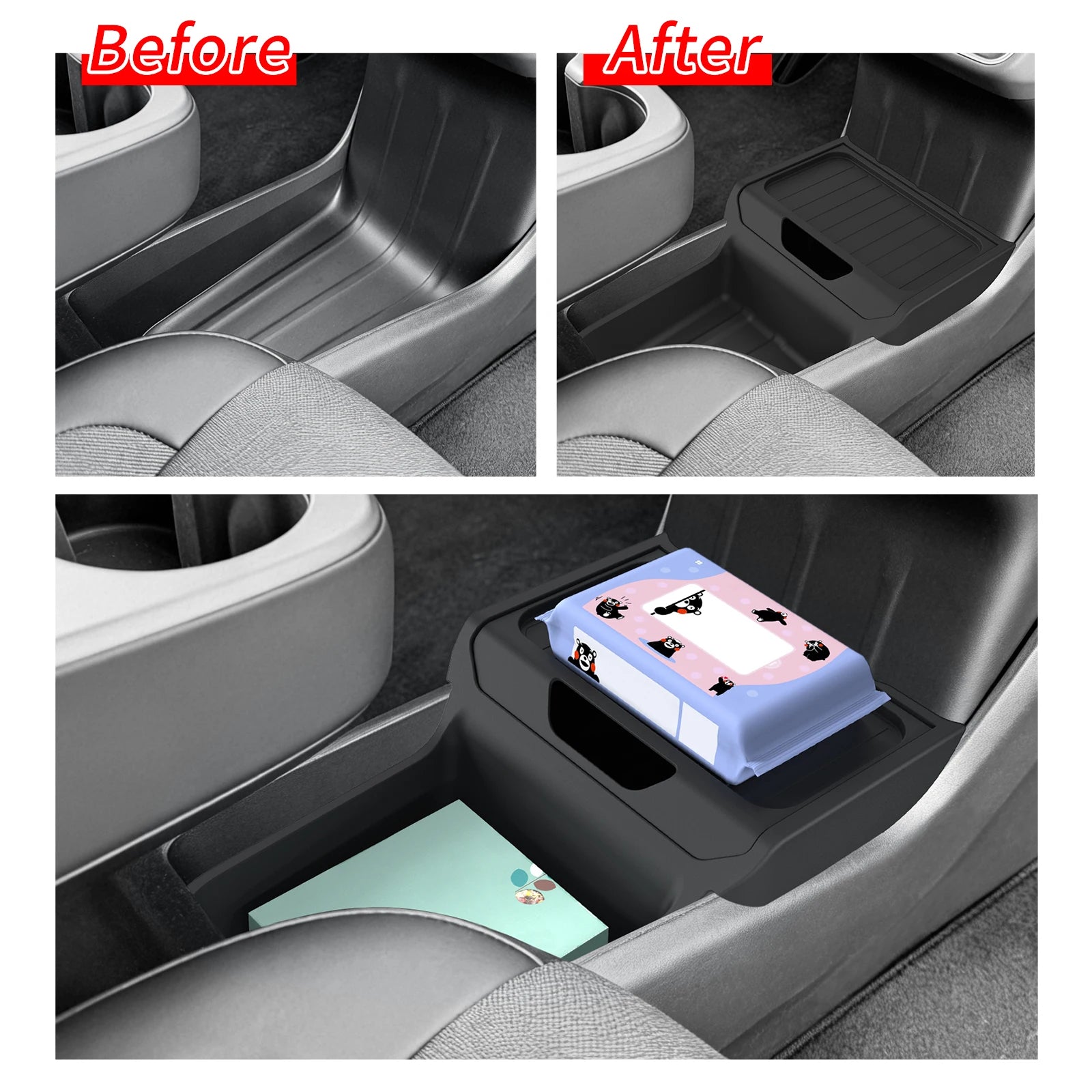 TPE Center Console Storage Box Tray for Tesla Model Y Juniper