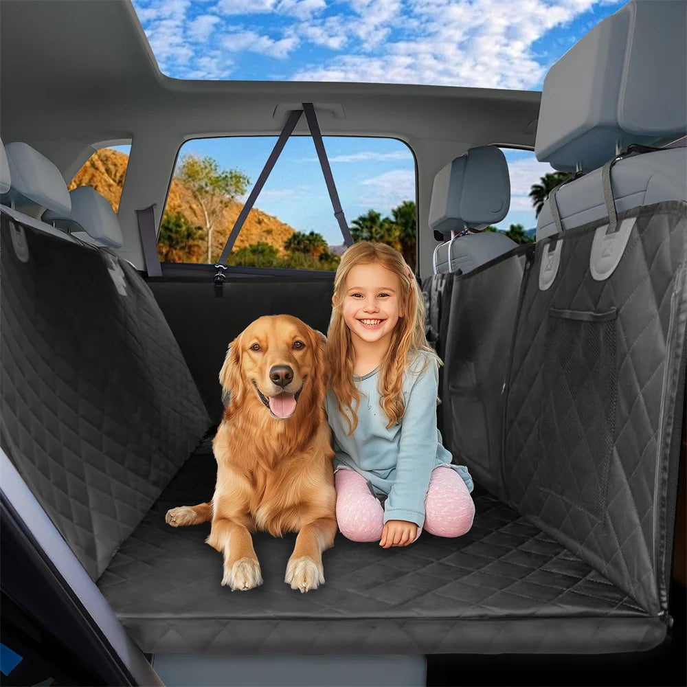 Dog Car Seat Cover Waterproof Back Seat Hammock 220lbs w/ Storage