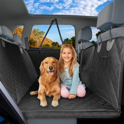 Dog Car Seat Cover Waterproof Back Seat Hammock 220lbs w/ Storage