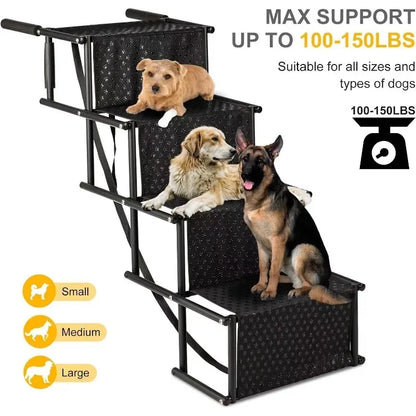Portable Folding 4 Steps Dog Ramps for EV Car SUV Truck Dog Stair
