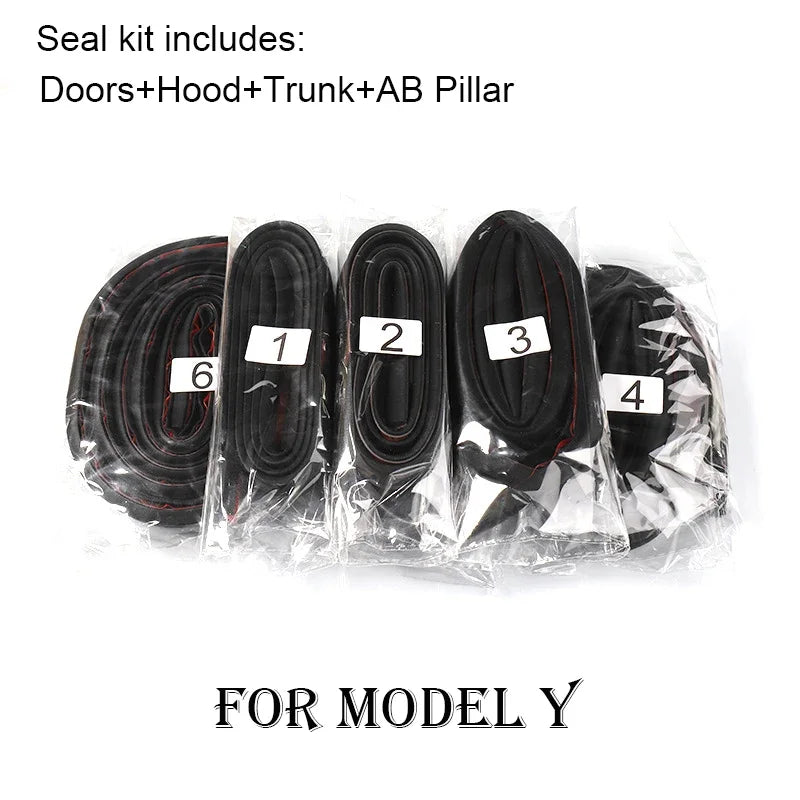 Door Seal Kit, Soundproof Strip & Noise Reducer For Tesla Model Y 3 Model Y 20-24