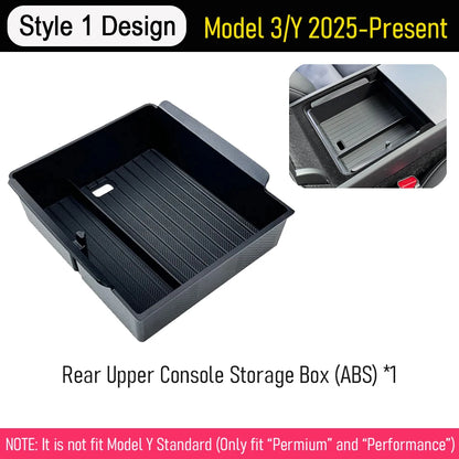 Center Console Organizer Tray for 2026 2025 Tesla Model Y Juniper Style 1 Rear Upper