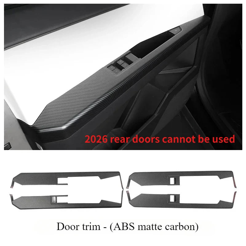 ABS Dashboard Decorative Strip Trim Covers For Tesla Cybertruck 4PCS Door trim