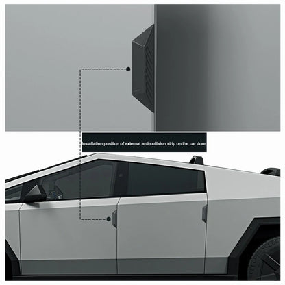 For Tesla Cybertruck 2025 Silicone Door Outside Anti-collision Strip Scratch Resistant Protective Strip Door Handle 4PCS Set
