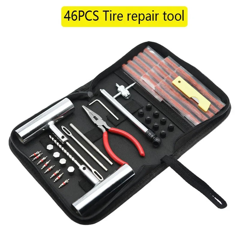 Emergency Tire Repair Kit 46/62 Pcs EVs Car Auto Plug Set