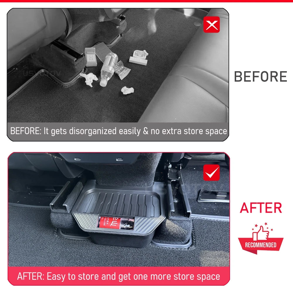 Rear Seat Storage Box Trash Can Garbage for Tesla Model Y Juniper