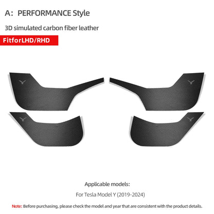 Carbon Fiber Door Anti-kick Pads For Tesla Model 3 Highland Y Juniper Old Y Logo