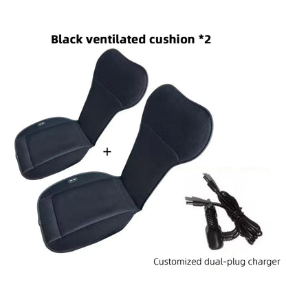 Summer Cool Air Seat Cushion For Tesla Model 3/Y and EV Cars Black x2