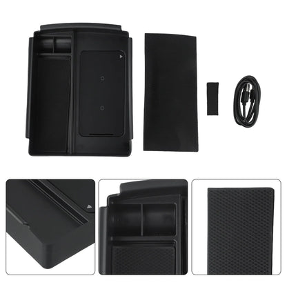 Console Armrest Storage Box Phone Wireless Charger For Tesla Model X/S