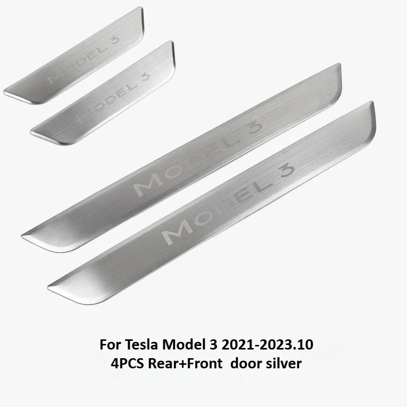 Stainless Steel Door Sill Protectors For Tesla Model 3/Y