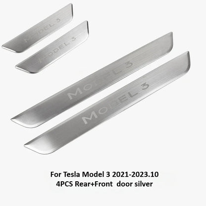 Stainless Steel Door Sill Protectors For Tesla Model 3/Y