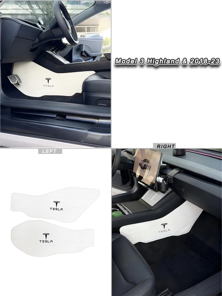 Premium Napa Leather Console Side Protection Pads for Tesla Model Y/3