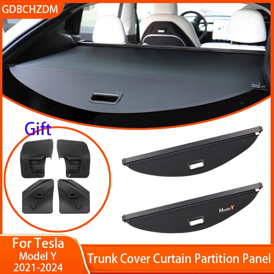 Trunk Cargo Cover Curtain for Tesla Model Y 2021-2024