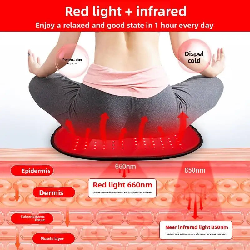 128 LED Red Light Therapy Pad Waist Hip Care For EV Car Driver