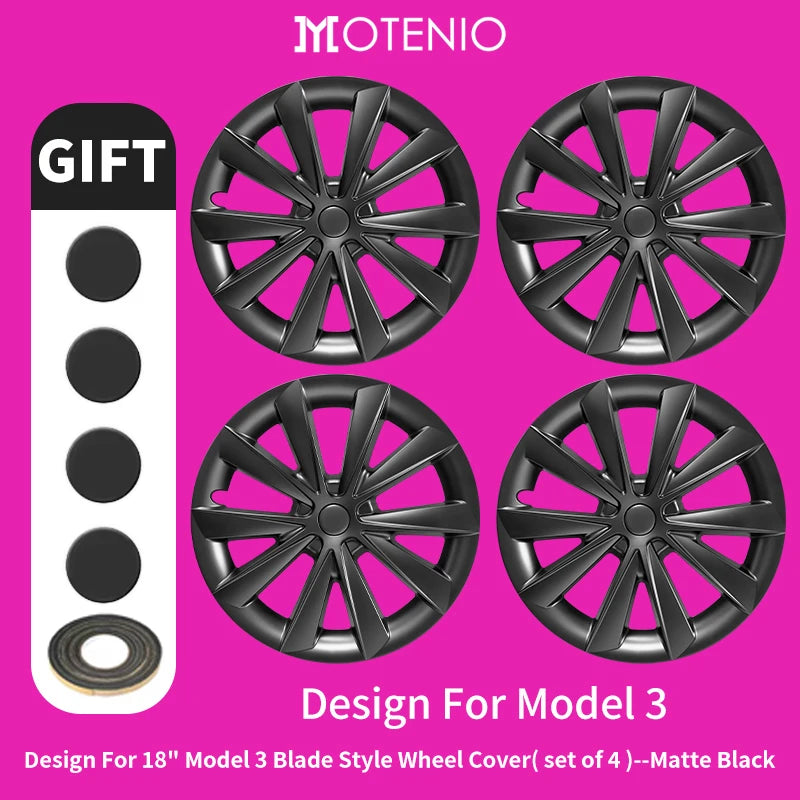 18 Inch Arachnid Style Wheel Cover Hubcaps For TESLA Model 3 2017-2023 Blade Style