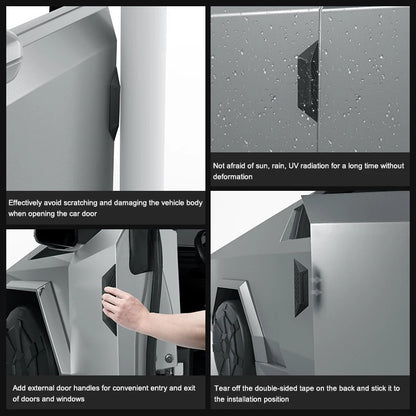 For Tesla Cybertruck 2025 Silicone Door Outside Anti-collision Strip Scratch Resistant Protective Strip Door Handle 4PCS Set