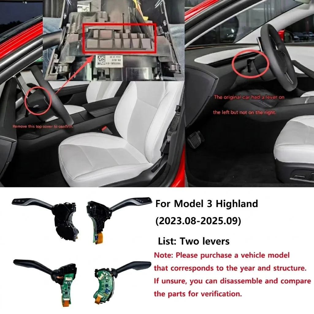 Gear Stalk Lever for Tesla S/ X/Model 3/ Highland/ Y/Juniper For Highland(23.8-25
