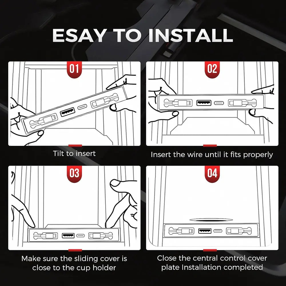 USB Hub Phone Fast Charging For Tesla Model 3 Highland Y Juniper