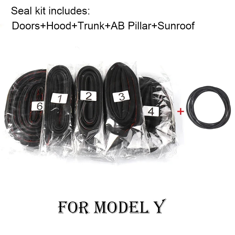 Door Seal Kit, Soundproof Strip & Noise Reducer For Tesla Model Y 3 Model Y - 2 pcs set