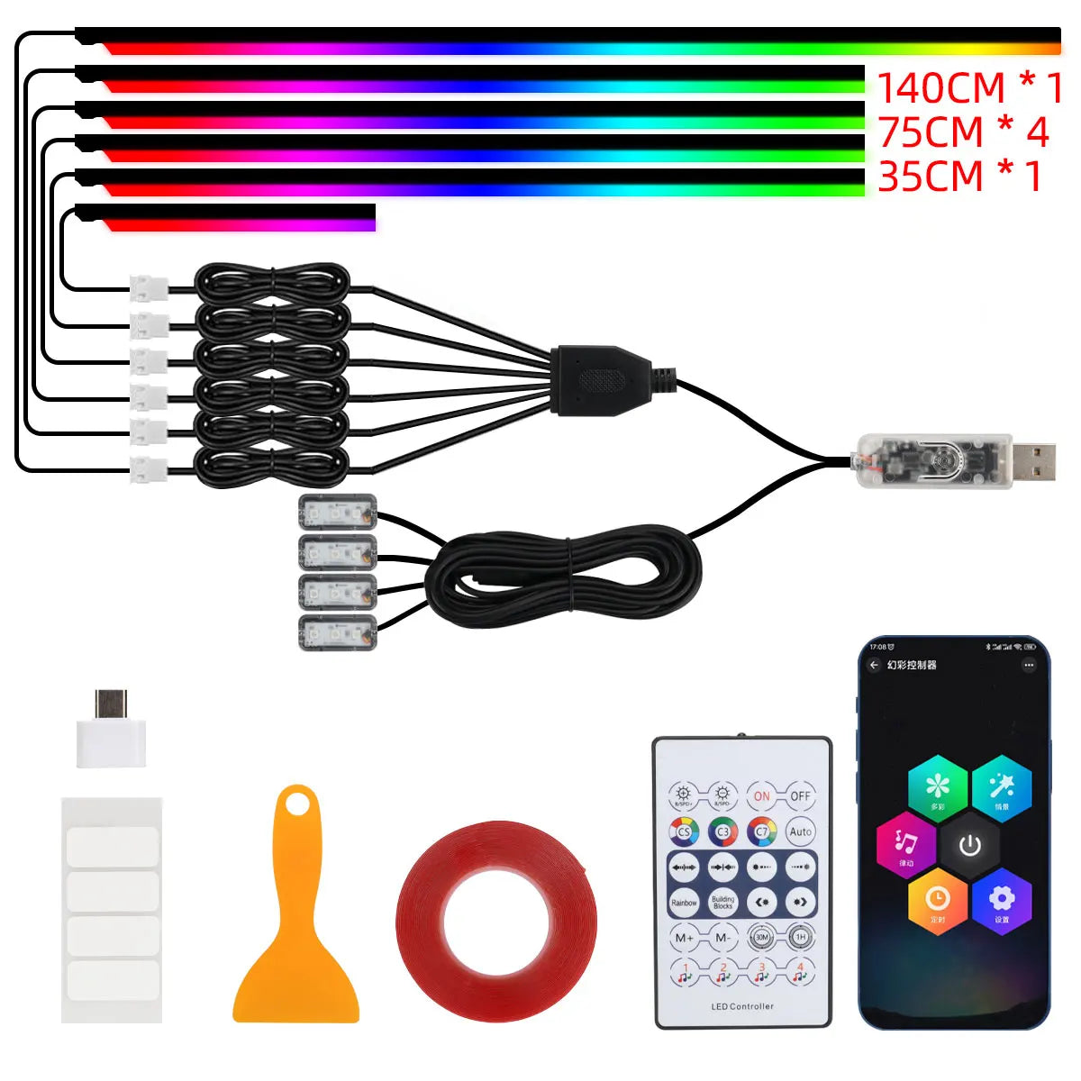RGB Ambient Lights 10-in-1 Footwell Atmosphere for Tesla Model 3/Y/S/X