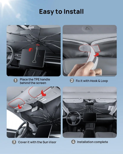 Windshield Sunshade Umbrella for All Tesla Model 3/Y Juniper EV Cars