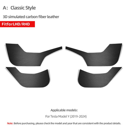 Carbon Fiber Door Anti-kick Pads For Tesla Model 3 Highland Y Juniper Old Y