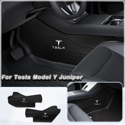 Premium Napa Leather Console Side Protection Pads for Tesla Model Y/3 MY Juniper Black
