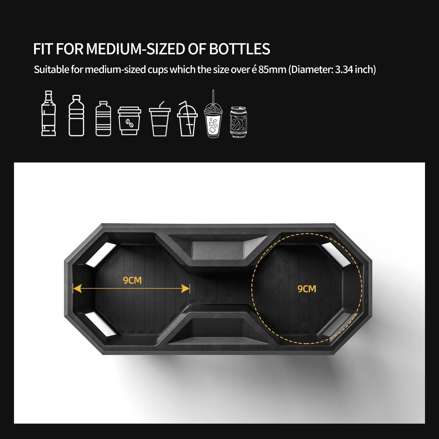 Cybertruck Water Cup Holder Storage Box Silicone Shock-Absorbing