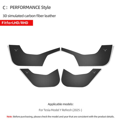 Carbon Fiber Door Anti-kick Pads For Tesla Model 3 Highland Y Juniper New Y Logo