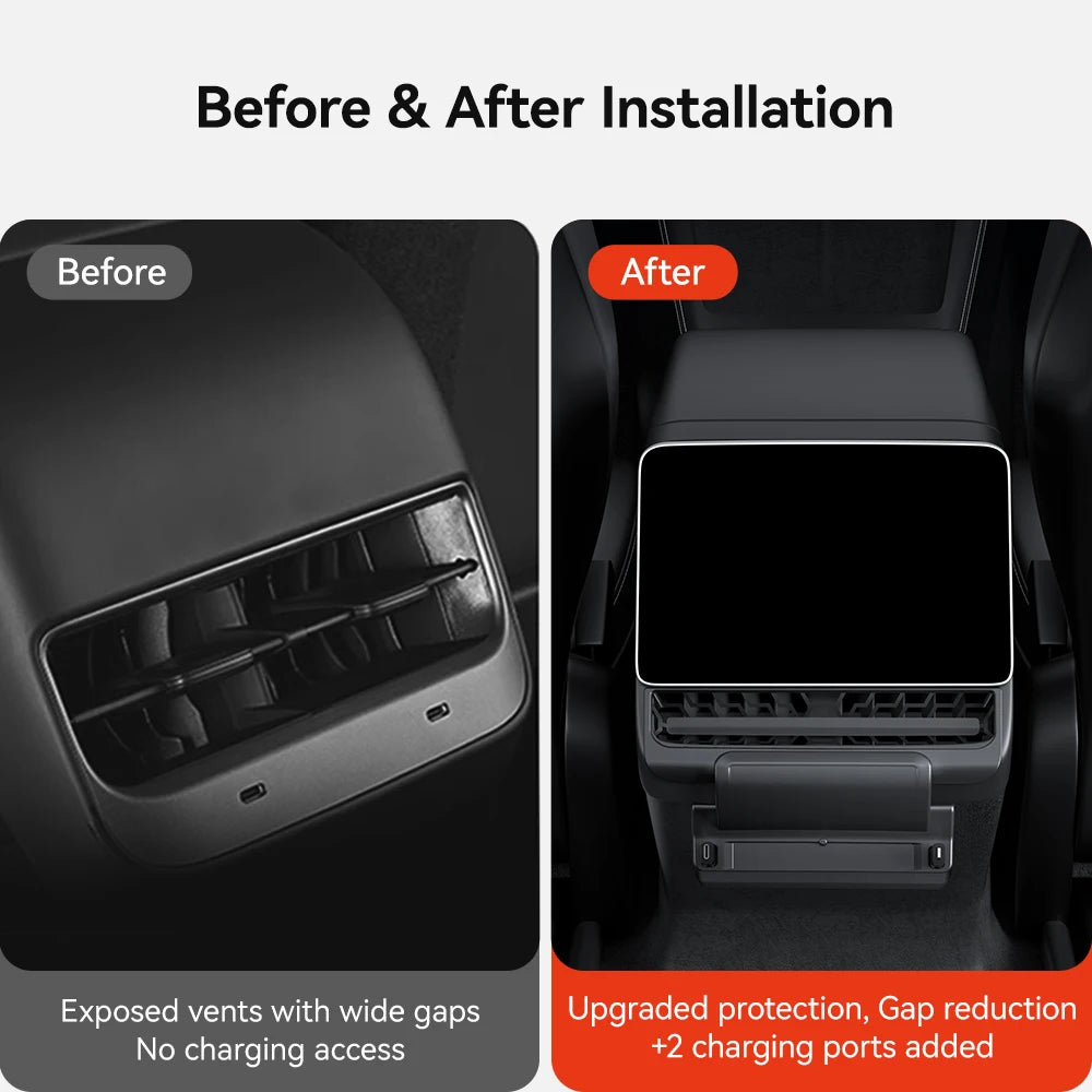 Rear USB Charger Hub for Tesla Model Y Juniper Model 3 Highland