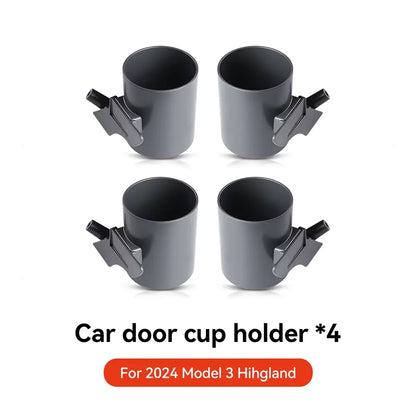 4PCS Door Cup Holder Storage Box for Tesla Model 3 Y Highland Juniper For M3 Highland