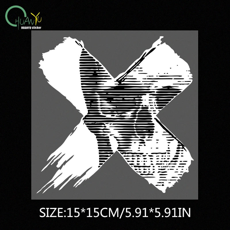 Cyberpunk X Skull Reflective Car Stickers For Tesla and Ev Cars C579A1 15x15cm