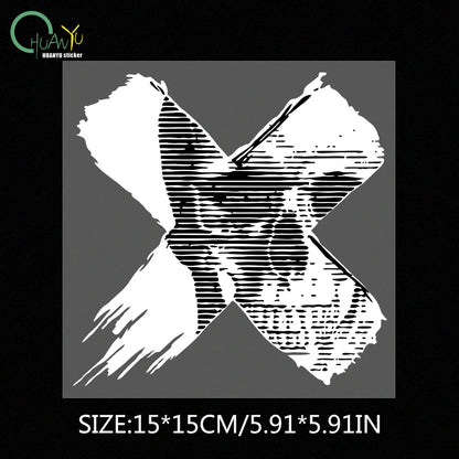 Cyberpunk X Skull Reflective Car Stickers For Tesla and Ev Cars C579A1 15x15cm