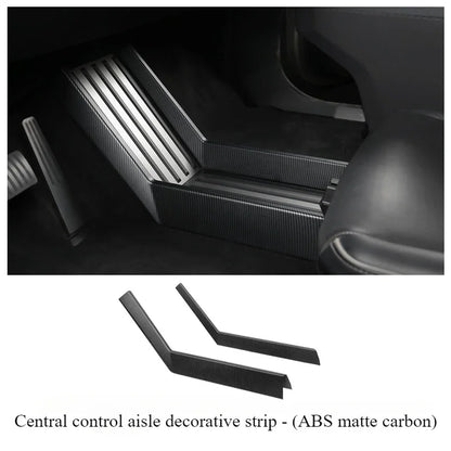 ABS Dashboard Decorative Strip Trim Covers For Tesla Cybertruck 2PCS Central Strip