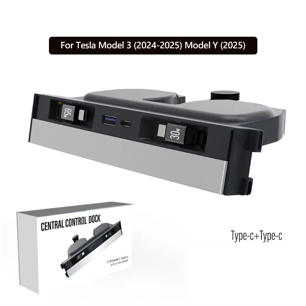 USB Hub Phone Fast Charging For Tesla Model 3 Highland Y Juniper Type-C and Type-C