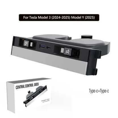 USB Hub Phone Fast Charging For Tesla Model 3 Highland Y Juniper Type-C and Type-C