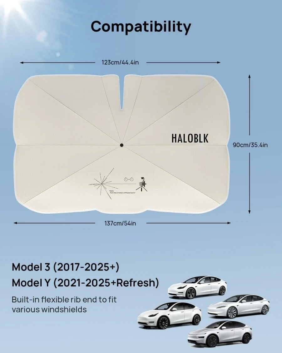 Windshield Sunshade Umbrella for All Tesla Model 3/Y Juniper EV Cars