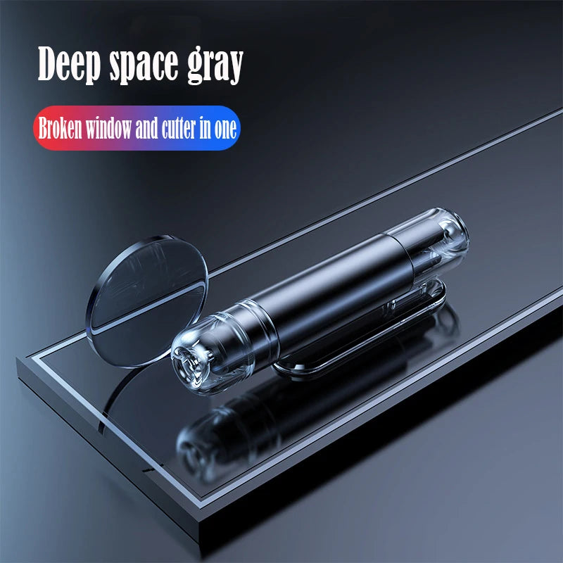 Car Window Breaker Seatbelt Cutter Tool Car Cane Hammer For Emergency gray