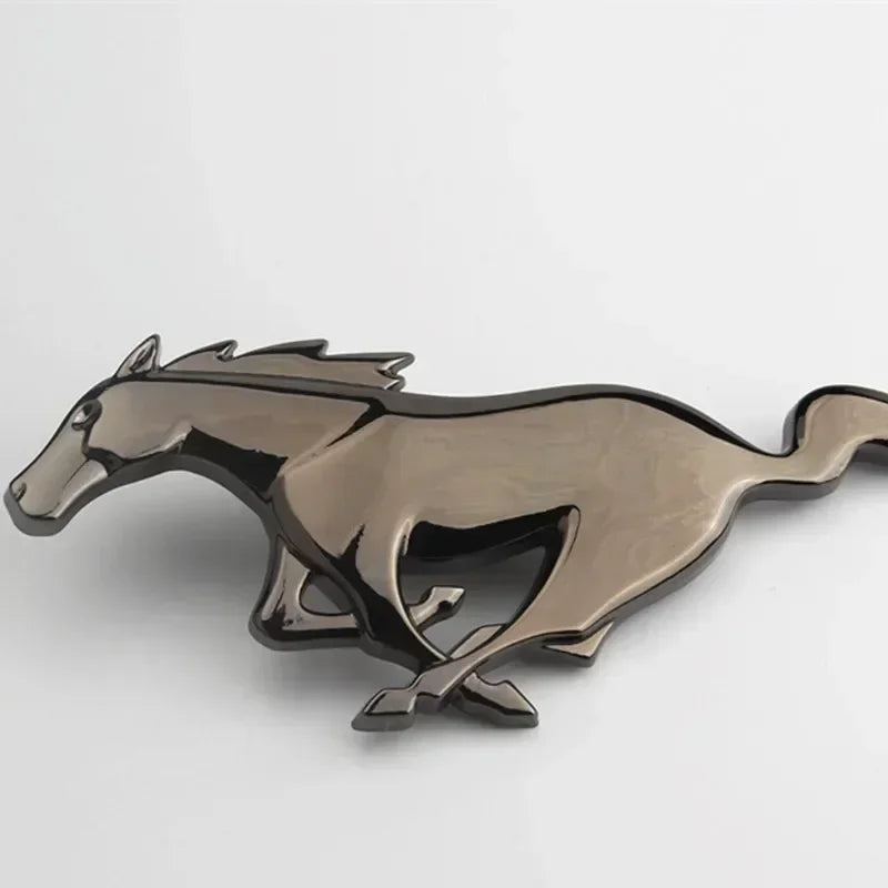 TESLA 20x7.5CM for Mustang 2.3T Shelby V6 V8 GT350 GT500 GT 2015-2017 Car Front Grill Emblem Badge Rear Sticker Running Horse QiangSe