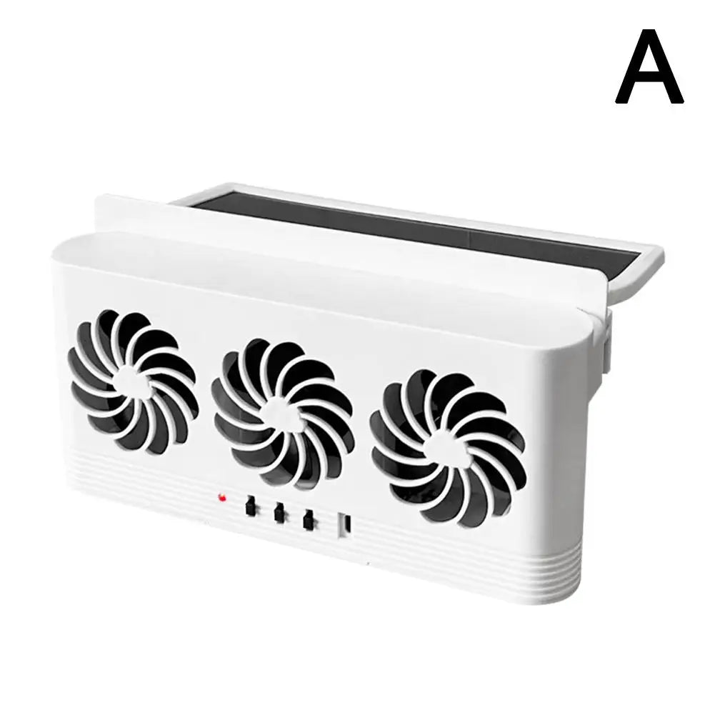 Solar Powered  USB Charging Car Fan Cooler for Tesla Truck RV SUV