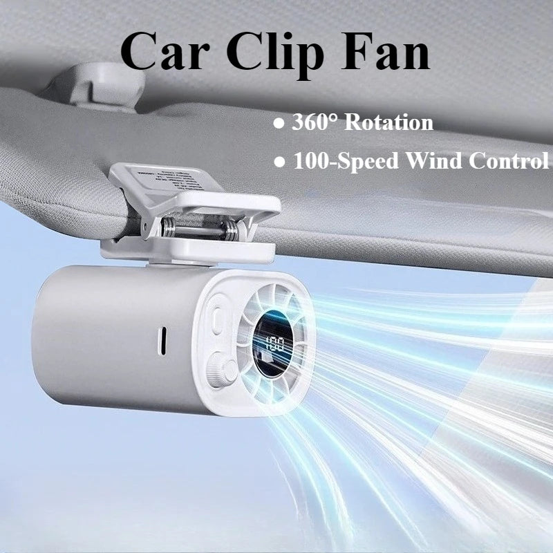 USB Rechargeable Small Portable EV Car Clip Fan for All Cars