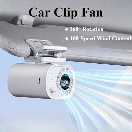 USB Rechargeable Small Portable EV Car Clip Fan for All Cars