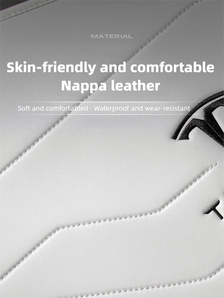 Premium Napa Leather Console Side Protection Pads for Tesla Model Y/3