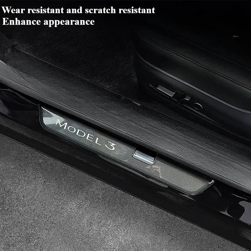 Stainless Steel Door Sill Protectors For Tesla Model 3/Y