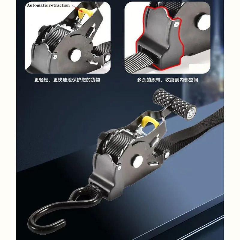 Automatic Retractable Ratchet Tie Down Straps For Tesla and EVS