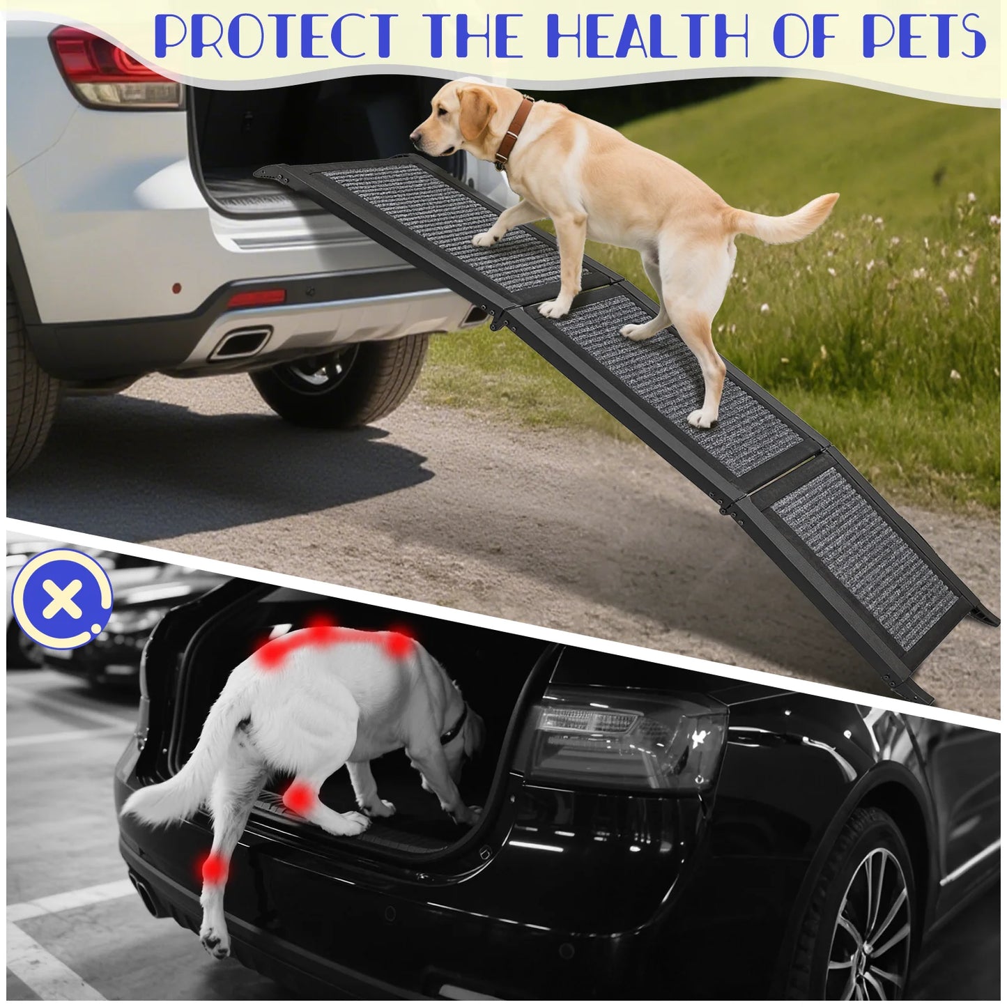 Portable Folding Anti-Slip Dog Ramp for EV Car SUV ,Truck, Bed