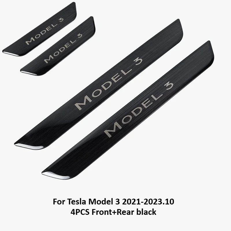 Stainless Steel Door Sill Protectors For Tesla Model 3/Y